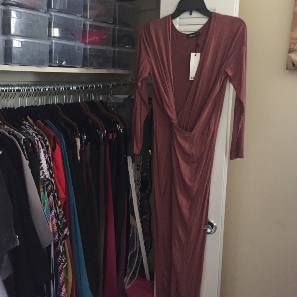 NWT Faux Wrap Drape Jersey Dress